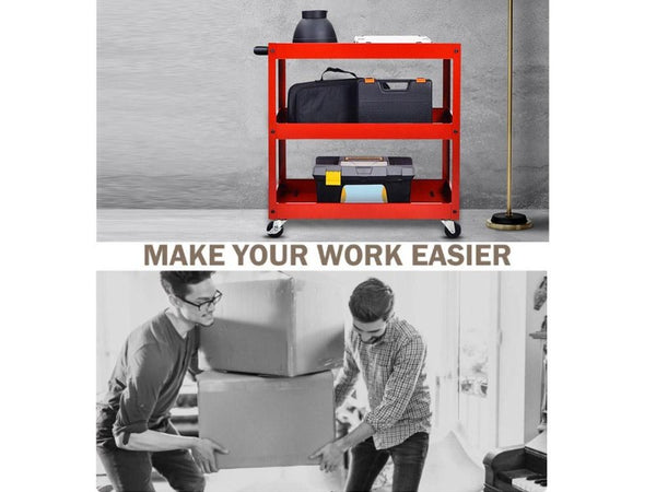 Heavy-Duty 3-Tier Rolling Tool Trolley Cart 100kg