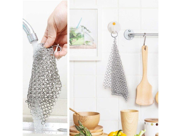 Stainless Steel Cleaner Chainmail Scrubber Cookware Kitchen Tool