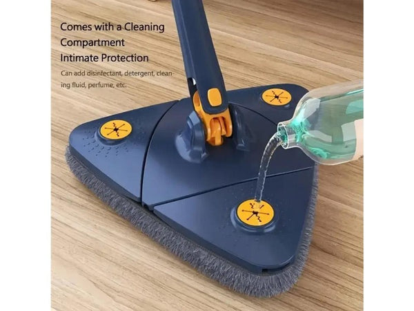 Telescopic Triangle Mop w/ 5 Pads & Auto-Squeeze
