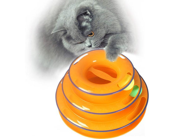3 Levels Tower of Tracks Ball Interactive Cat Toy