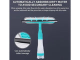 3-in-1 Window Cleaning Squeegee Spray Bottle & Scrub Wiper Tool