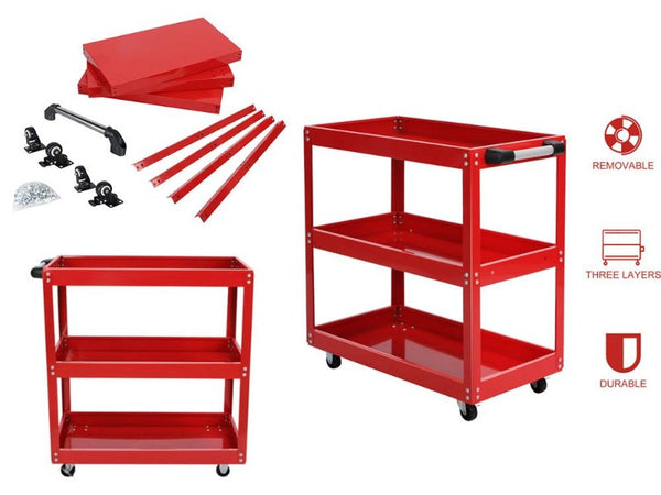 Heavy-Duty 3-Tier Rolling Tool Trolley Cart 100kg