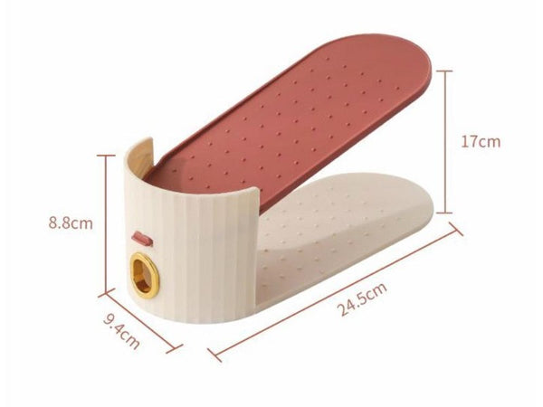 10pcs Adjustable Double-Layer Shoe Slot Organizers