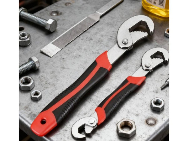 2pc Multi Function Adjustable Spanner Wrench Set Carbon Steel
