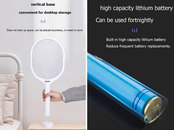 Mosquito Bug Zapper Electric Fly Swatter with Purple Light Wave