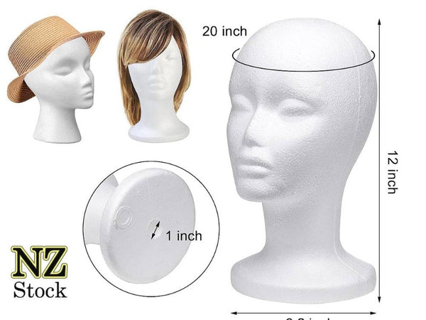 3x Female Mannequin Foam Head - Wig & Hat Display Styrofoam