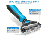 Double Sided Pet Deshedding Brush Stainless Steel Dematting Tool