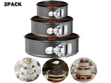 3 Piece Set Springform Round Baking Cake Pan Set