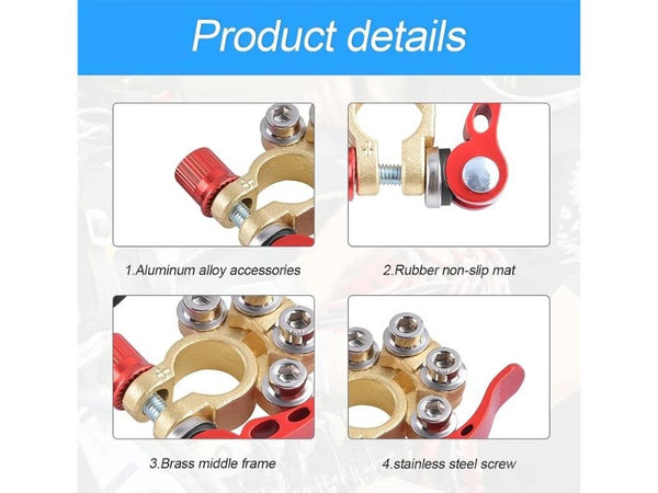 Heavy-Duty Brass Battery Terminal Connectors for Car & RV