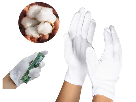 12Pairs White Cotton Gloves