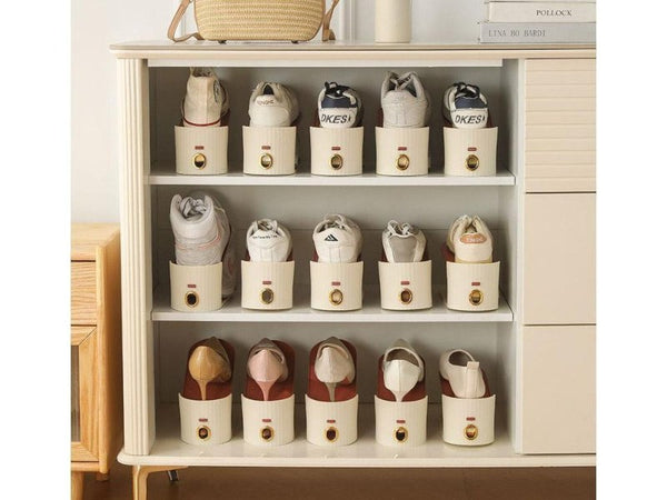 10pcs Adjustable Double-Layer Shoe Slot Organizers