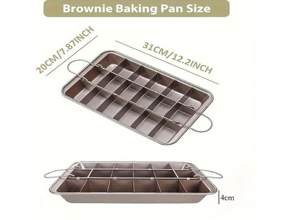 Non-Stick 18-Cavity Brownie Pan with Removable Divider
