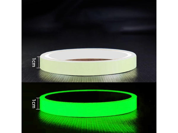 Green Glow in the Dark Tape 3m x 1cm - Safety & Decor