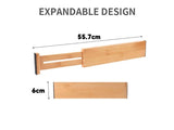 4pcs Drawer Divider Bamboo Adjustable Drawer Organizers