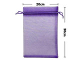 100PCS Purple Organza Bags 20x30cm