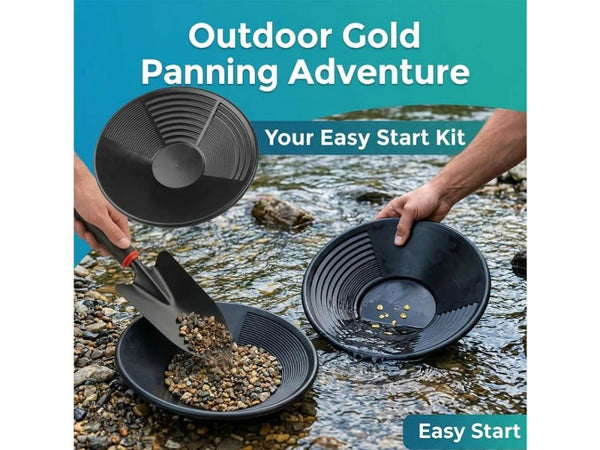 5pcs Gold Panning Kit 35cm Plastic Mining Pan Prospecting Tool