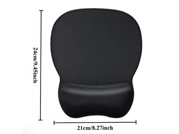 Ergonomic Mouse Pad with Soft Silicone Wrist Rest Black