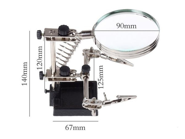Workstation Magnifier Glass with Alligator Clamps
