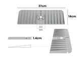Silicone Kitchen Sink Faucet Splash Guard Mat - Grey 37x14cm