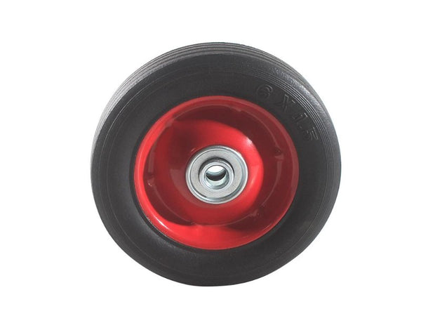 6" Flat Free Replacement Wheel - Solid Rubber Cart Tire