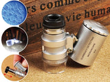 Mini 60x Jewellery Loupe Lighted Magnifier Microscope