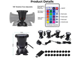 4Pack Submersible RGB LED Pond Lights IP68 Waterproof Spotlight