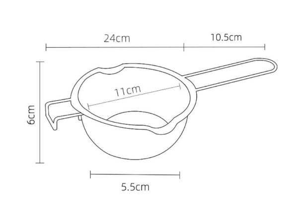 400ml 304 Stainless Steel Chocolate Melting Pot with Dual Spouts