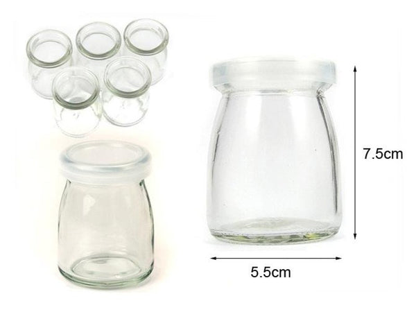 10 x 100ml Pudding / Milk Glass Bottles