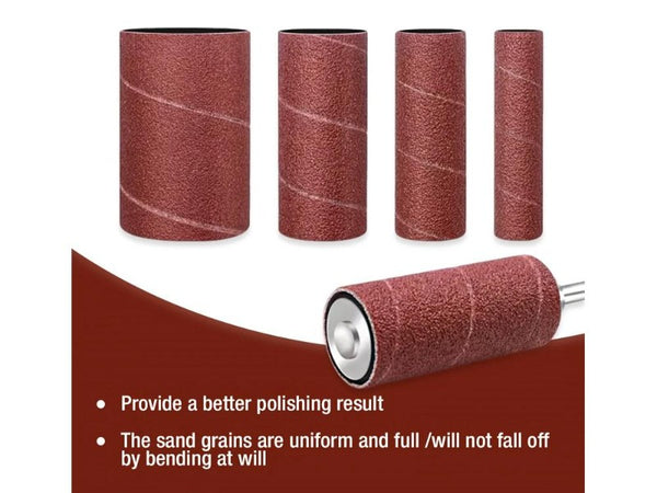 20pc Drum Sanding Kit Rubber Spindle Sander Set for Drill Press