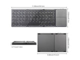 64-Key Foldable Wireless Bluetooth Keyboard with Touchpad