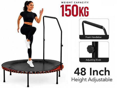 48-inch orange and black mini trampoline fitness rebounder