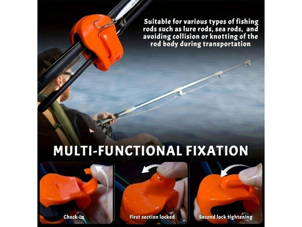 4x Multifunctional Fishing Rod Holder Clips Pole Organizers
