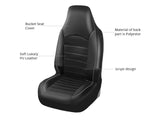 PU Leather Universal Car Seat Covers - 2pc Front Seat Pair Black