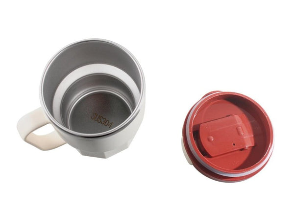 400ml SS304 Insulated Coffee Mug w/ Lid & Handle