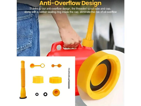 Fuel Can Nozzle Replacement Set - Leak-Proof Flexible Spout