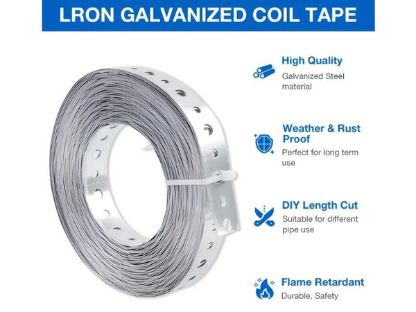 Galvanized Metal Pipe Strap for Downpipe, Fence, Garden