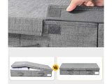 Underbed Storage Bin with Lid, Foldable, 81x41x15cm, Grey