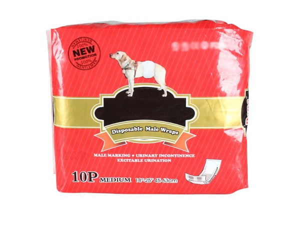 Male Dog Wrap Diapers 10pcs - M