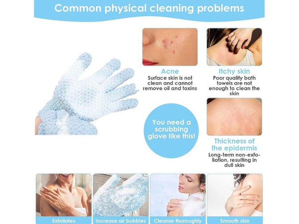 Exfoliating Gloves for Shower Spa Massage Body Scrubs