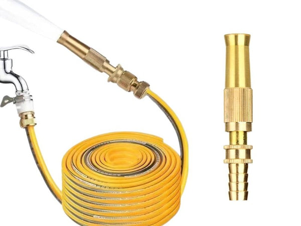 Copper High Pressure Garden Hose Spray Nozzle 1/2" Yellow