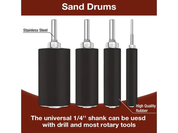 20pc Drum Sanding Kit Rubber Spindle Sander Set for Drill Press