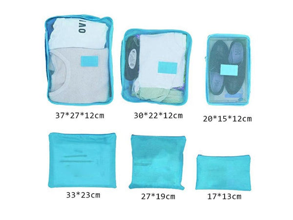 6PCS Waterproof Travel Clothes Storage Bags