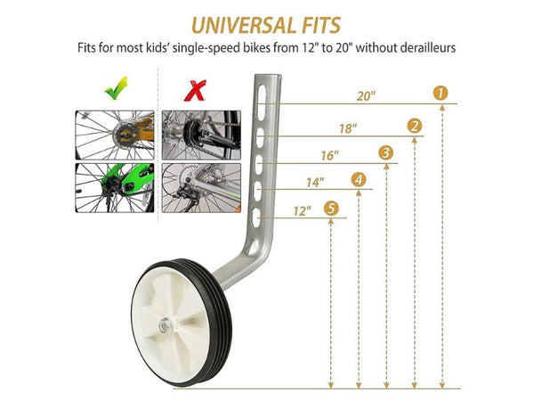 Adjustable Bike Training Wheels for 12-20" Bicycles
