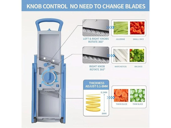 Multifunctional Vegetable Chopper Adjustable Food Slicer Dicer