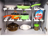 2 Tiers Under Sink Expandable Shelf Organizer Shelves