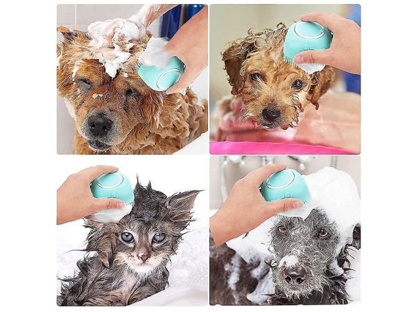 Pet Bath Brush Shampoo Dispenser