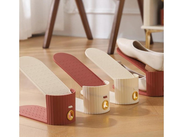 10pcs Adjustable Double-Layer Shoe Slot Organizers