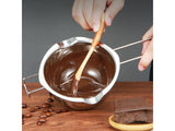400ml 304 Stainless Steel Chocolate Melting Pot with Dual Spouts