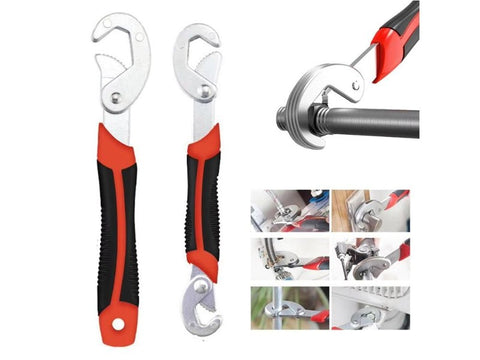 2pc Multi Function Adjustable Spanner Wrench Set Carbon Steel
