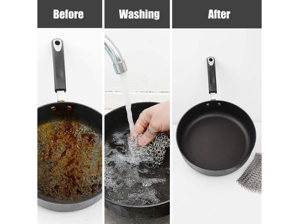 Stainless Steel Cleaner Chainmail Scrubber Cookware Kitchen Tool